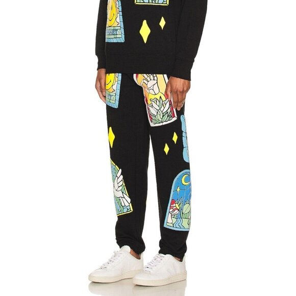 Market Smiley Cathedral Glass Sweatpants in Black Medium New mens Church Joggers - Picture 3 of 16